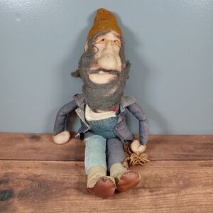 Bloom‎ Doll 20 Inches Blue Denim Jacket Striped Shirt Bearded Knit Cap Whimsical